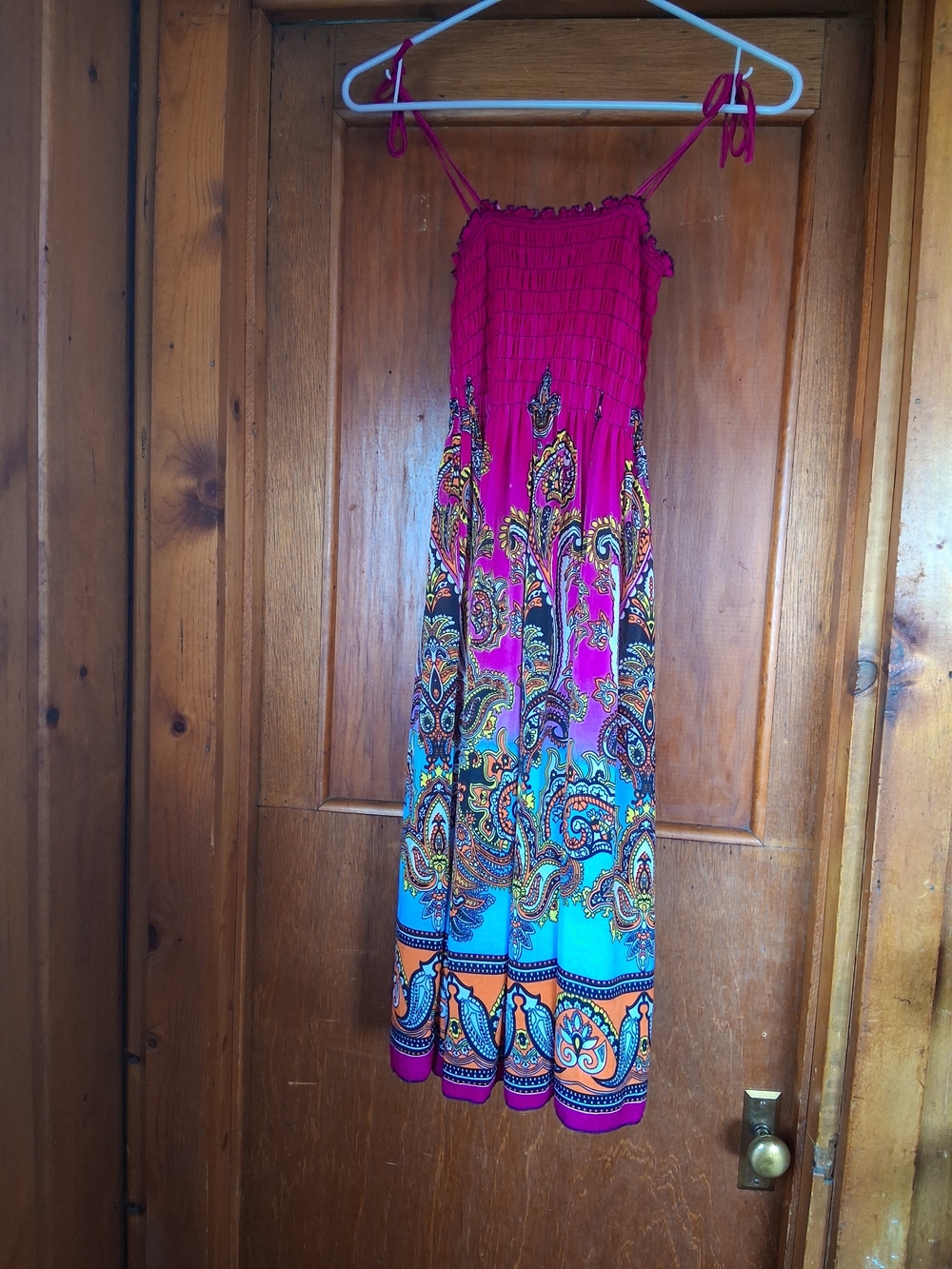 Paisley Maxi Dress - Fuchsia, Turquoise & Orange